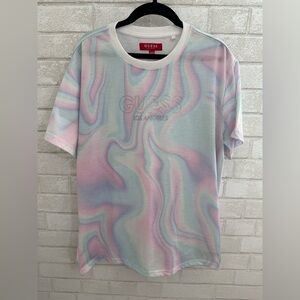 Guess Logo Short Sleeve Pastel Tie-Dye T-Shirt Size L #1884